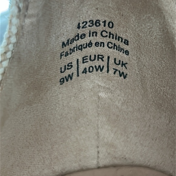 In Every Story Penningtons Wide Wedge Shoes Lace Mesh Toe Size 9 W - Picture 7 of 15